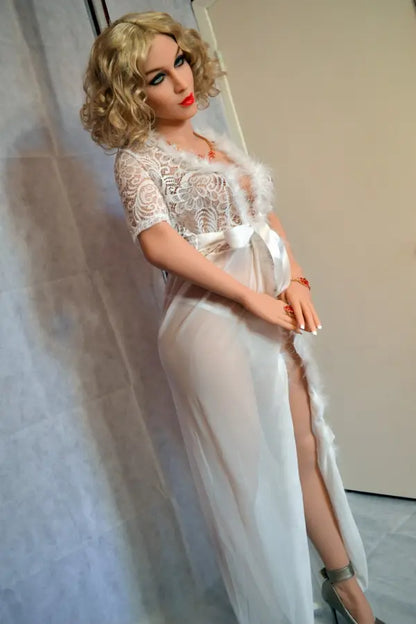 Xlifedolls|158cm(5ft18) Curly Blonde Hair Pregnant Sex Doll