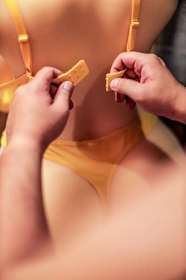 Xlifedolls|63cm(24.8in) Best Real Female Sex Doll Torso Yellow Sexy Lingerie - XlifeDolls